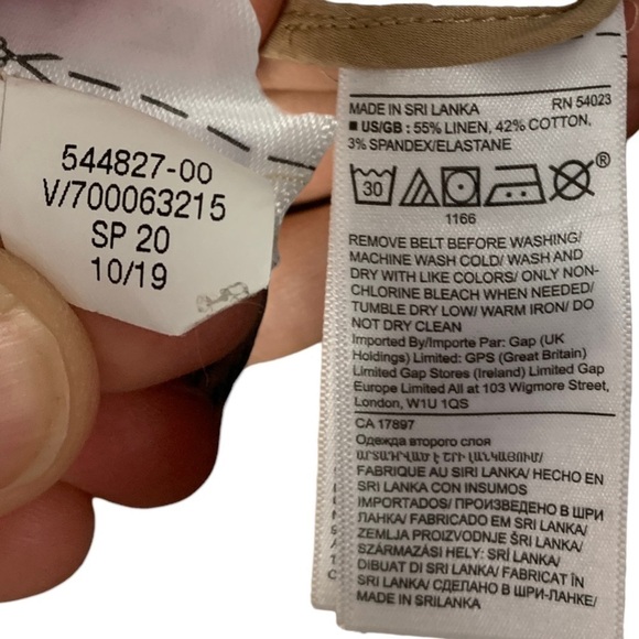 BANANA Republic Linen Pinstripe Tie Front High Rise White Pants Women's Size 8 - Picture 10 of 10